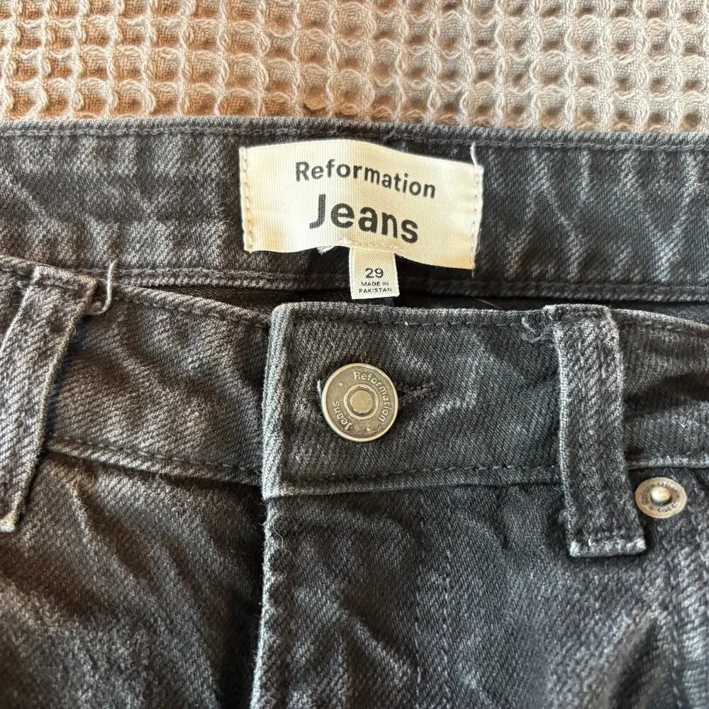 Reformation Liza Ultra High Rise Straight Jeans Black High-waisted Jeans - Picture 4 of 4